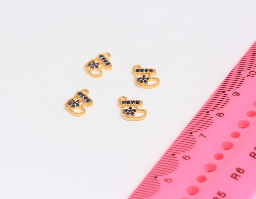 7x11mm 24 ayar Parlak Altın Noel Takıları, Mikro Döşeme Noel Baba'nın Boo Boncukları, SLM934