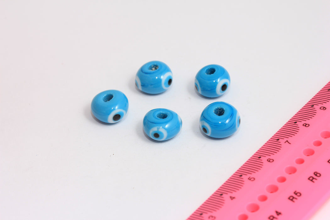 8x13 mm Mavi Reçine Nazar Boncuğu, Turkuaz Nazar Bilekliği Tılsımı, SLM951