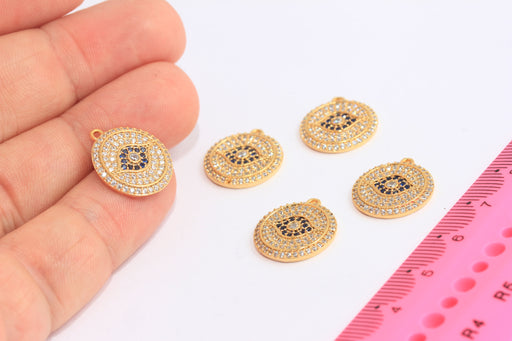 Shiny Gold Evil Eye Charm