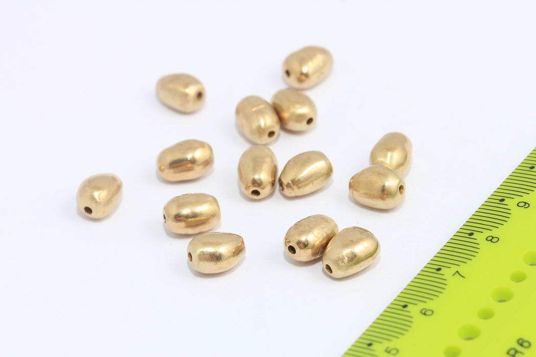 6,5x10mm Ham Pirinç Patates Aralayıcı Boncuklar, Düzensiz Şekilli Boncuklar, MTE662