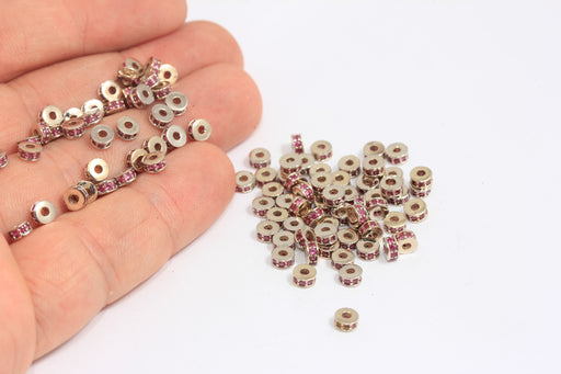 CZ Wheel Spacer Beads