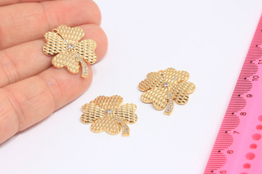 Shiny Gold Shamrock Charm