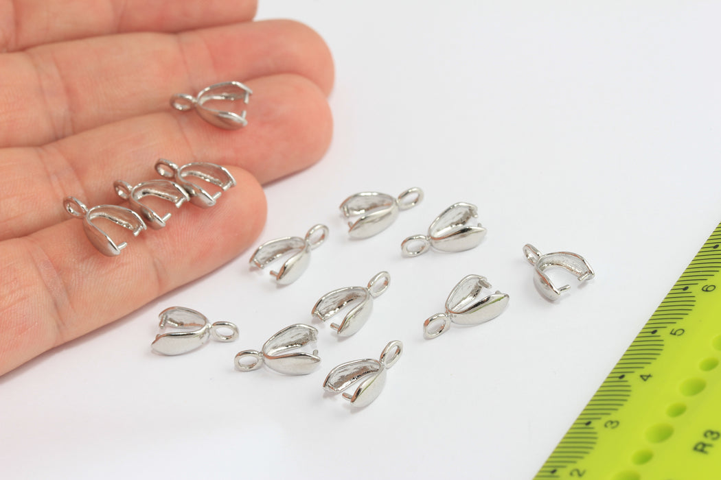 8x12 mm Rodyum Kaplamalı Sıkıştırma Halkaları, Kolye Halkaları, Konnektörler, MTE429