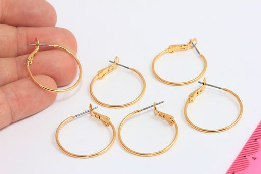 Hoop Earrings, Gold Midi Everyday Hoops