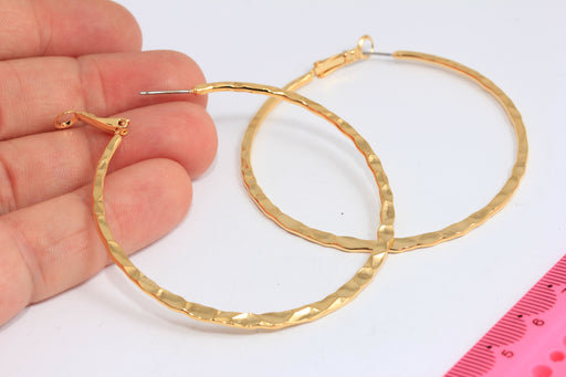 Hoop Earrings, Large Hammered Hoops