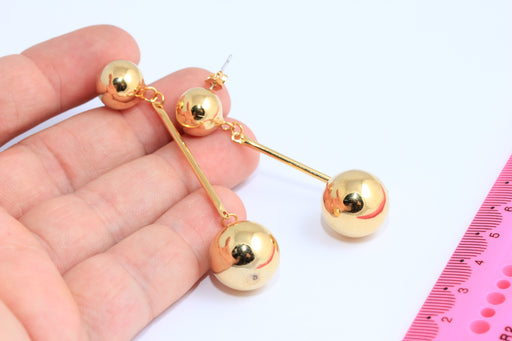 Gold Ball Stud Earrings