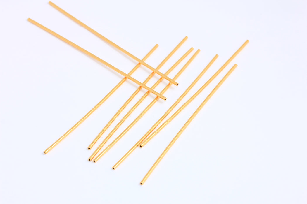 2x120 mm 24 Ayar Parlak Altın Tüpler, Uzun Tüp Tılsımlar, MTE1527