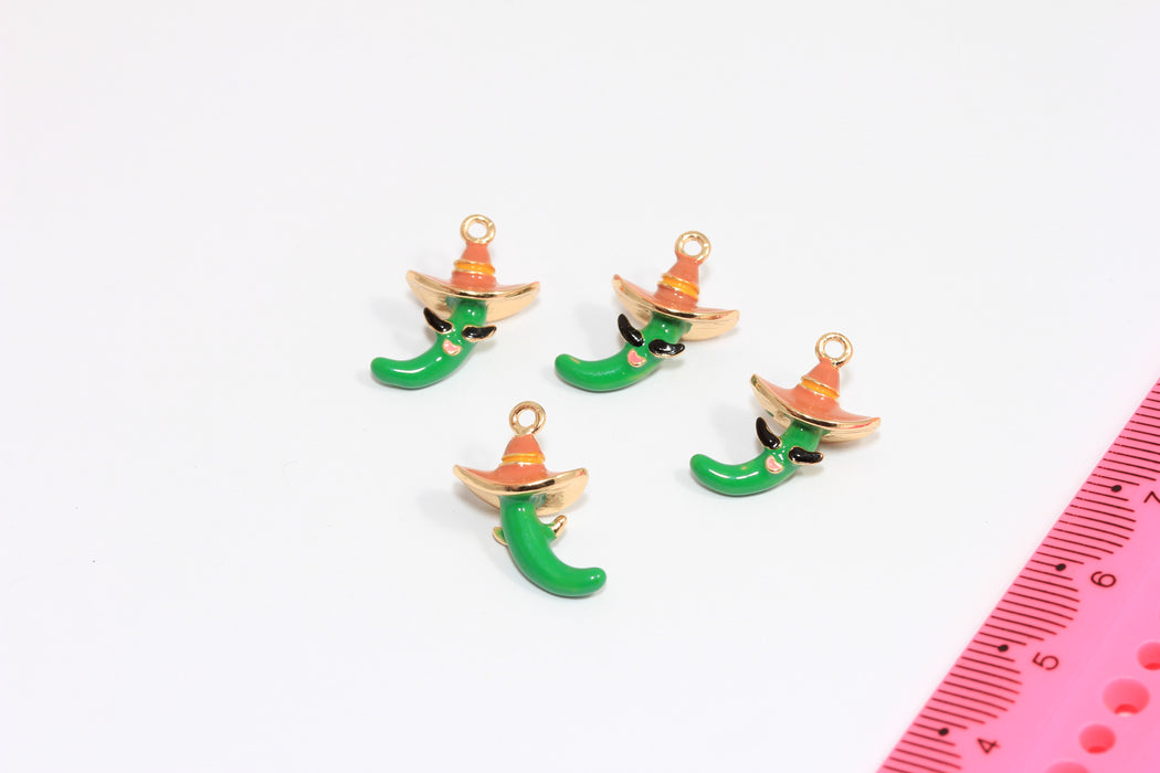 8x15mm 24 ayar Parlak Altın Çilek Charms, Çilek MLS90