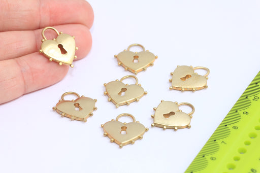 Brass Heart Charms