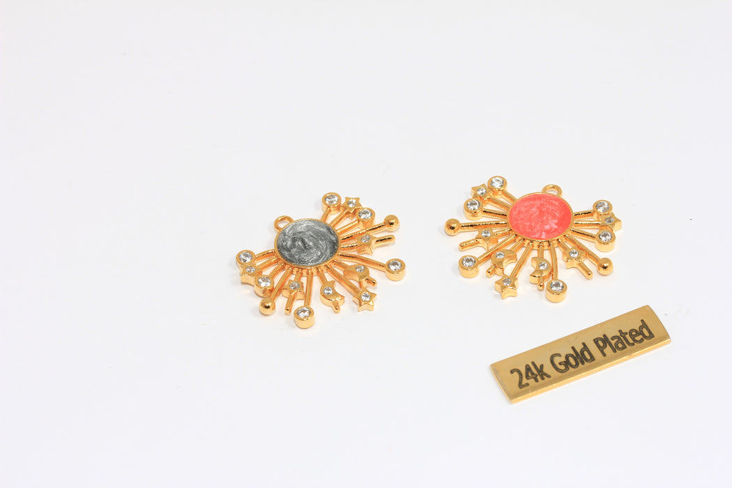 Shiny Gold CZ Galaxy Medallion