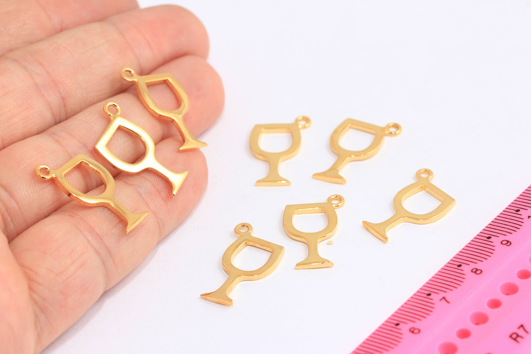 Shiny Gold Glass Charms