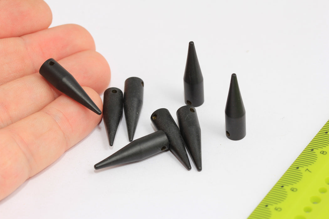 7x27mm Black Bullet Charms, Pendulum Charms, Spike Charms, HRN48