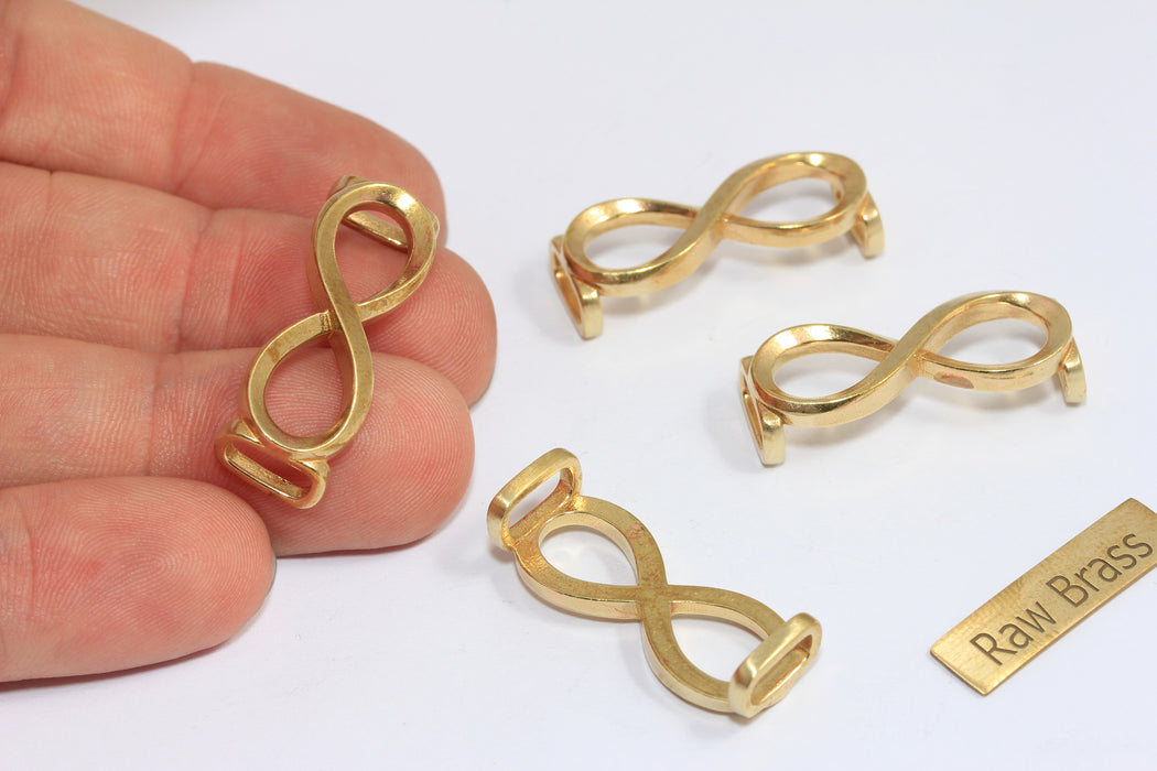 5x16mm Ham Pirinç Sonsuzluk Takıları, Bilezik Bağlantısı, Sonsuzluk Bağlantısı, İki Delikli Takılar, BRT574