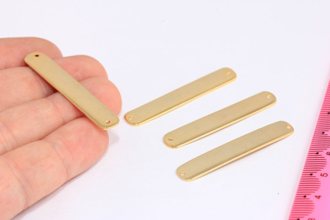 8x46mm 24k Shiny Gold Nameplate Bar, Personalized Stamping Blanks, MTE1162
