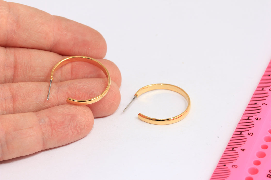 Hoop Earrings, Round Huggie Hoops