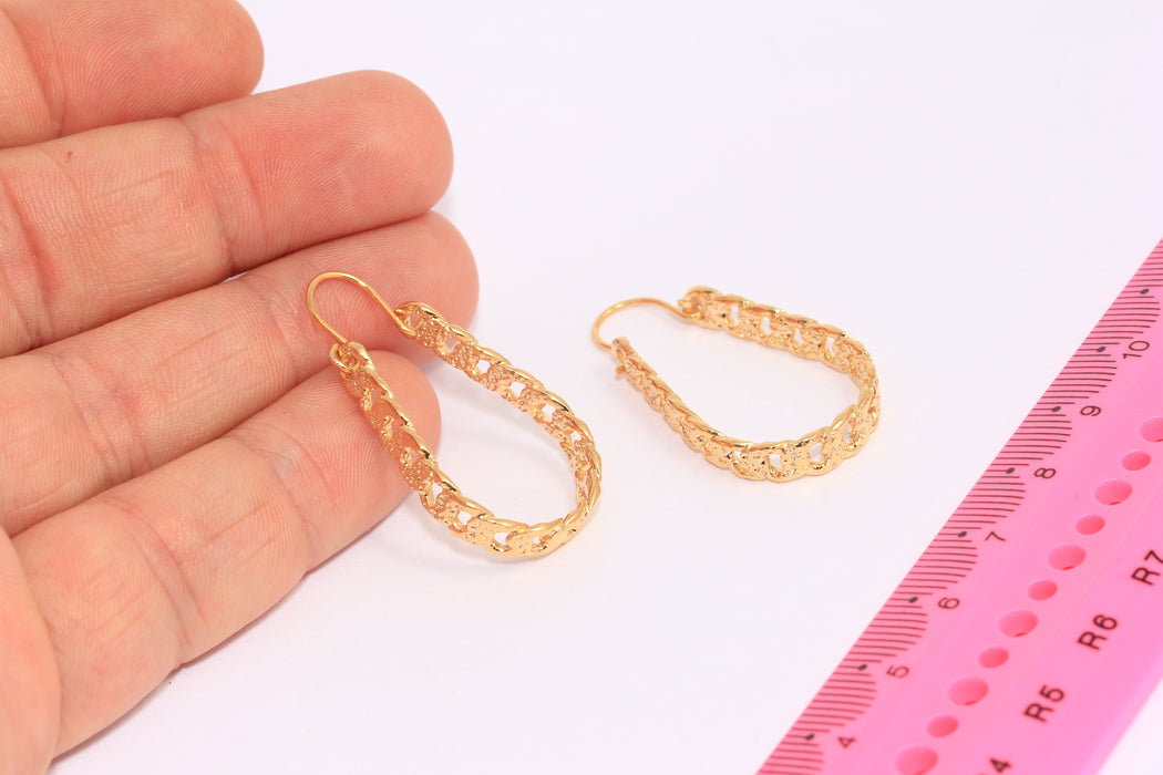 Drop Earrings, Chain Link Teardrop Earrings