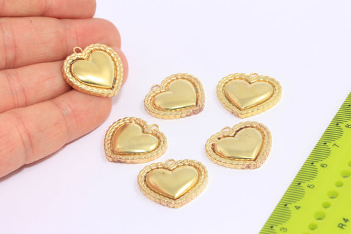 Brass Heart Charms