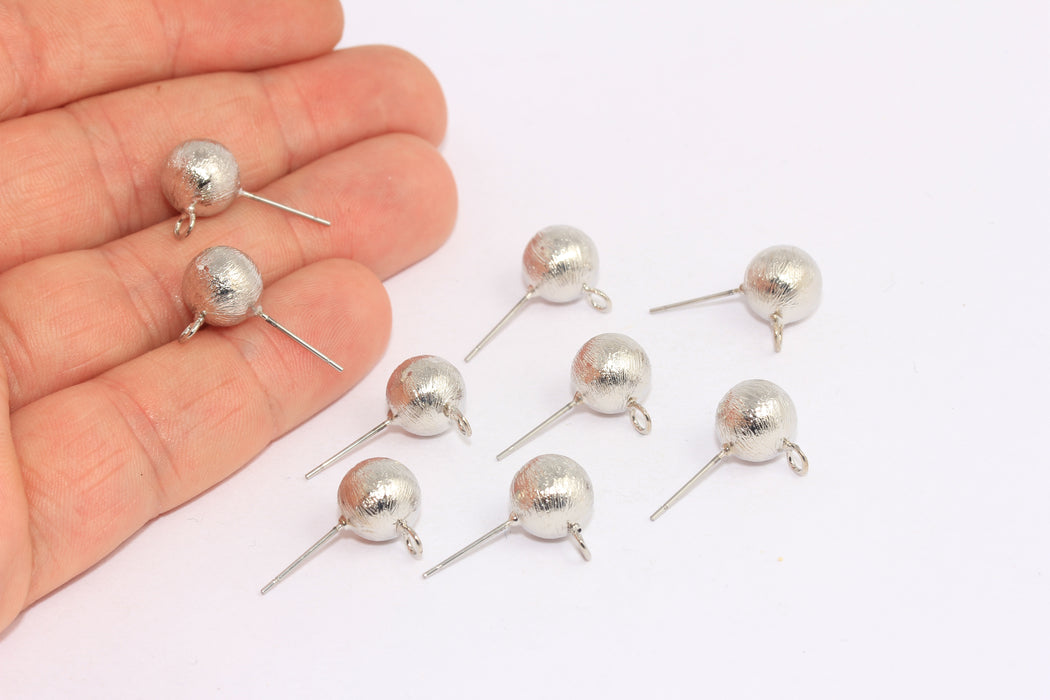 Ball Ear Posts, Earring Post With Loop