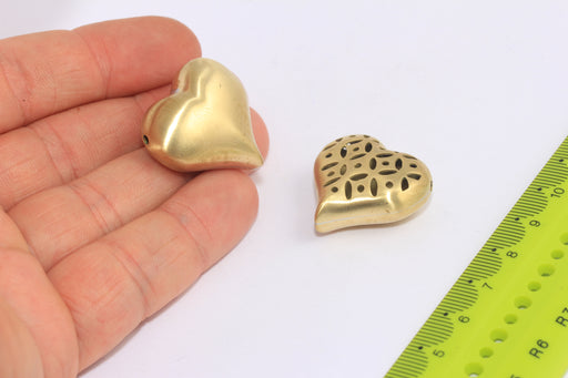 Brass Heart Charms
