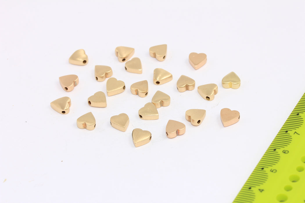Brass Heart Charms