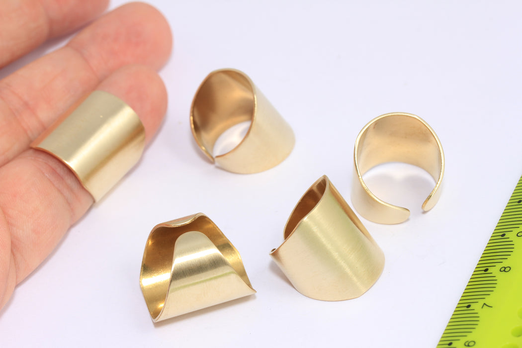 17mm Raw Brass Cuff Ring, Statement Wide Flat Ring, Raw Brass Findings, LA9