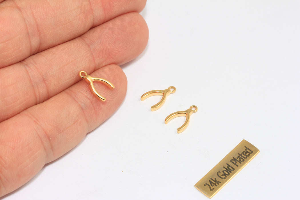 10x20mm 24 Ayar Parlak Altın Salkım Kolye, Şanslı, BRT716
