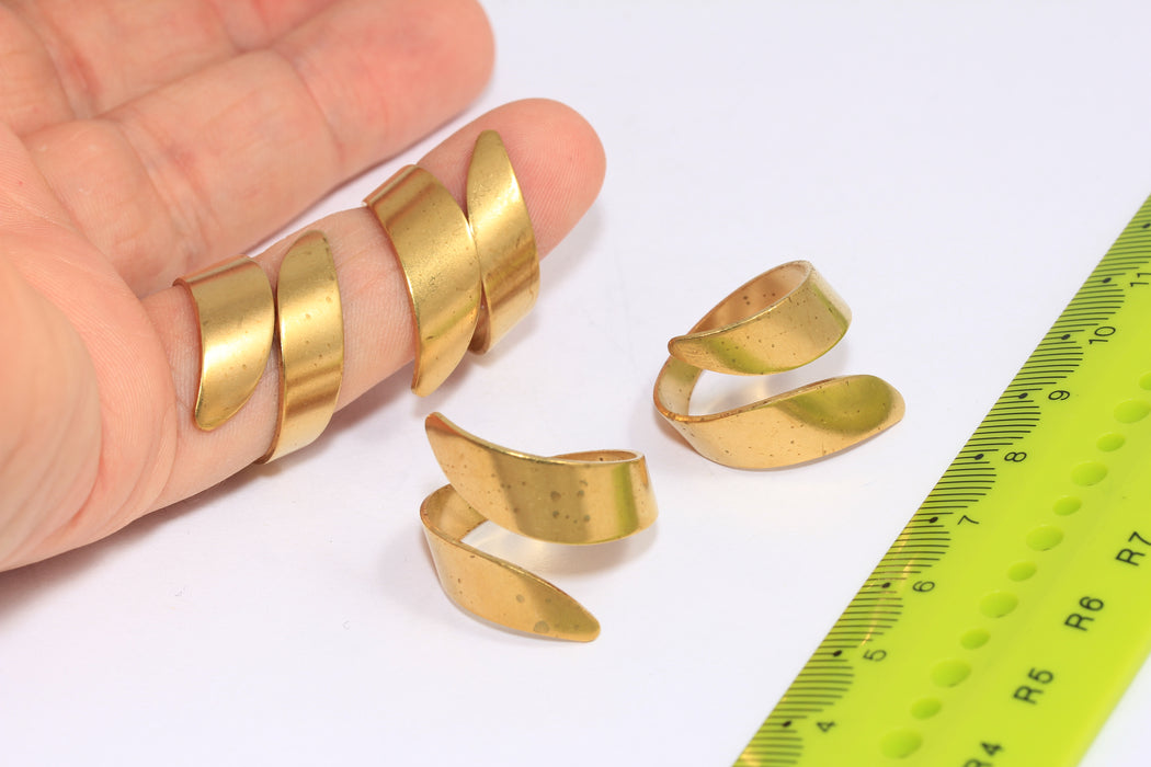 19-20mm Raw Brass Cuff Ring, Statement Wrapped Ring, Raw Brass Findings, EYM25