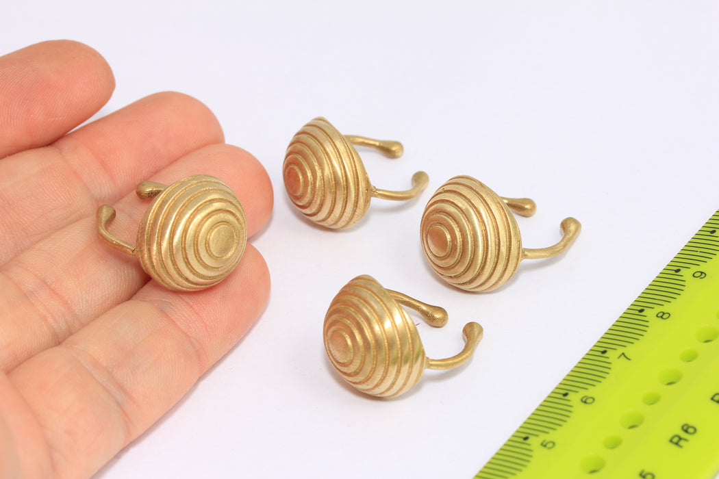 17-18mm Raw Brass Rings, Statement Shell Ring, Raw Brass Findings, BRT389