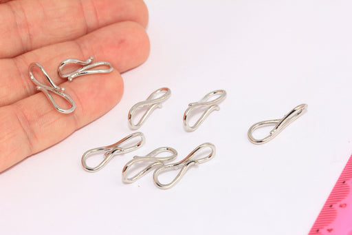 Rhodium Plated Fish Hook Clasps