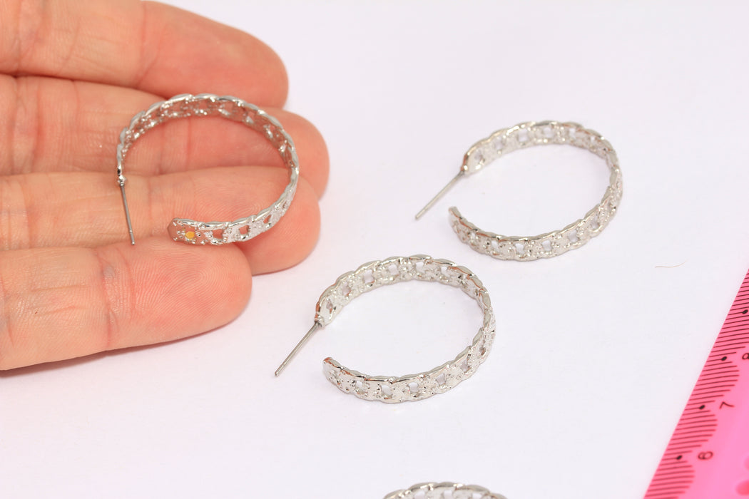 Hoop Earrings, Chain Shape Hoops