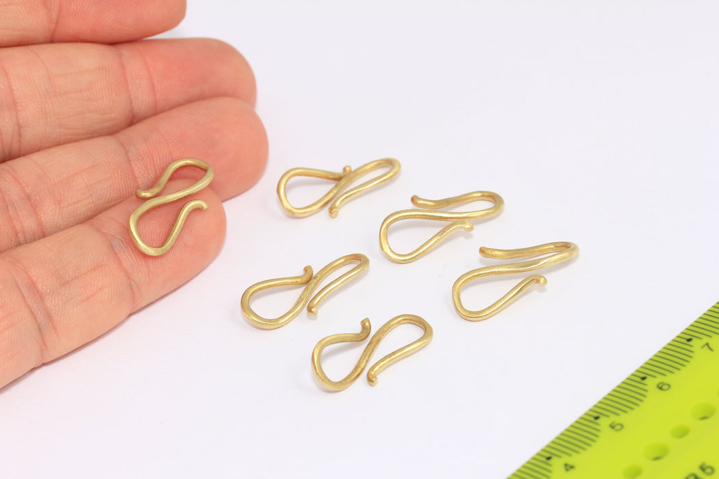 23mm Raw Brass Hook Clasps, Bracelet Connectors, Brass Findings, BRT129