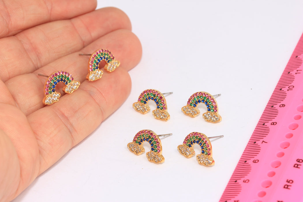 CZ Colorful Rainbow Earrings