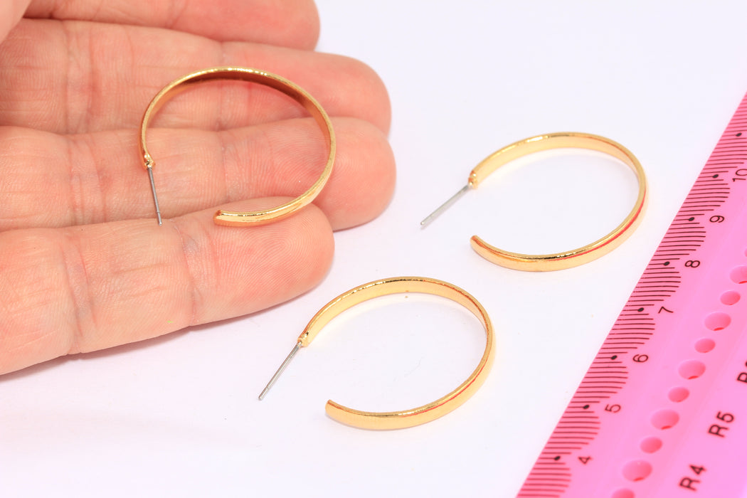 Hoop Earrings, Flat Hoop Earrings