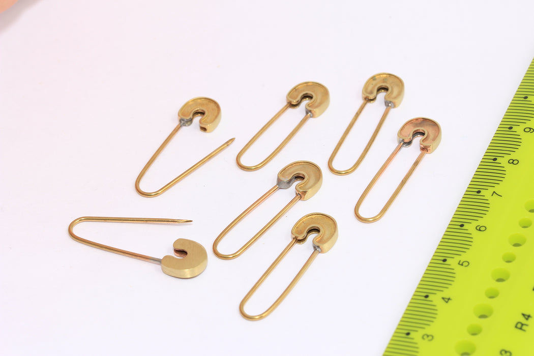 Brass Safety Pin Charm