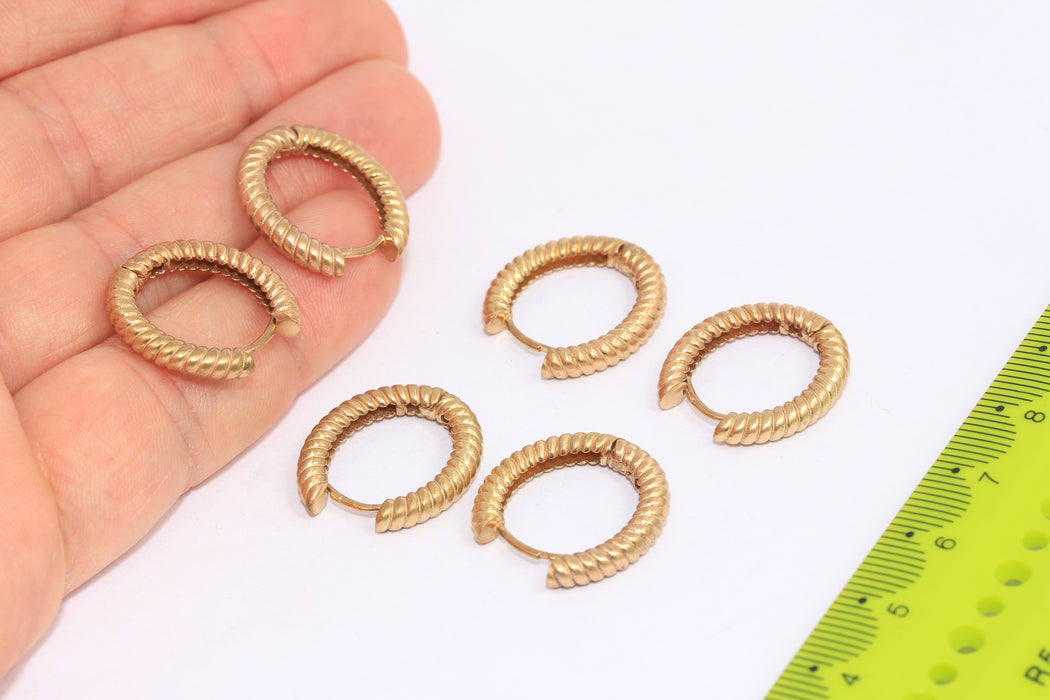 Brass Lever Back Earrings, Tiny Braided Hoop Earrings