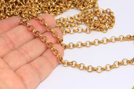 Raw Brass Rolo Chains