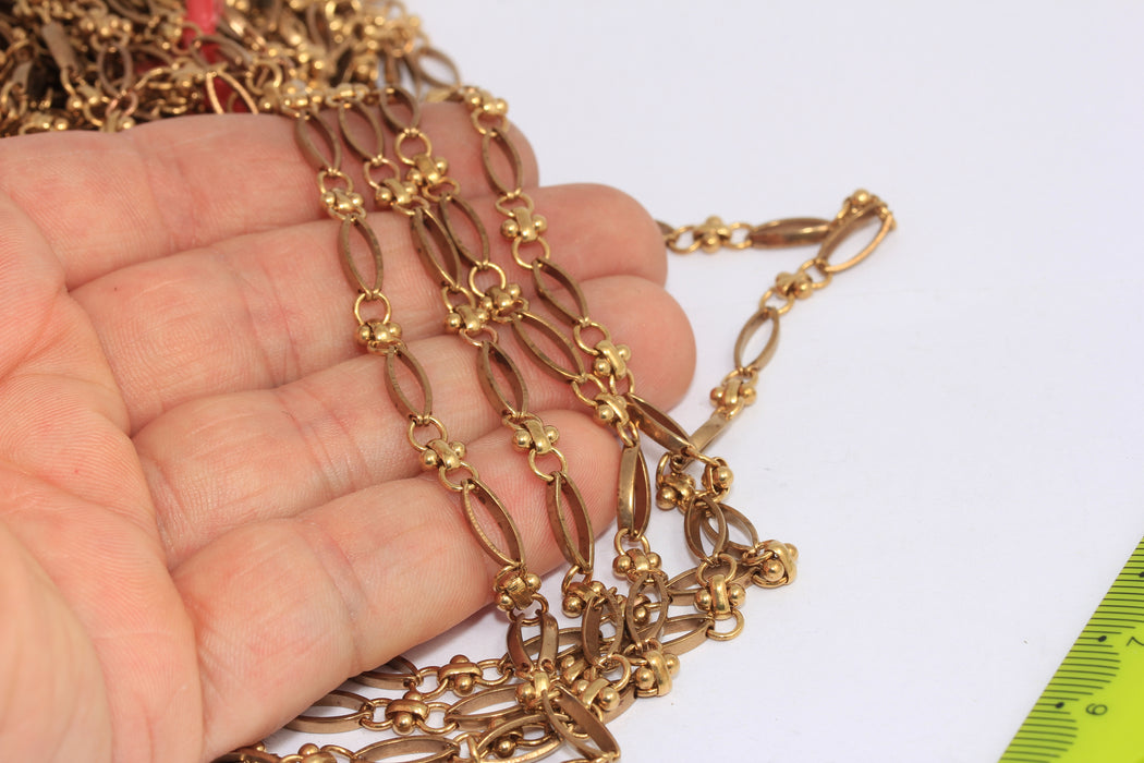 4mm Raw Brass Bar Chain, Soldered Link Chains, KPT44-1