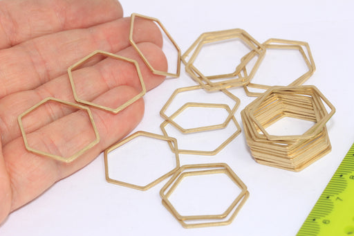 Brass Hexagon Charms
