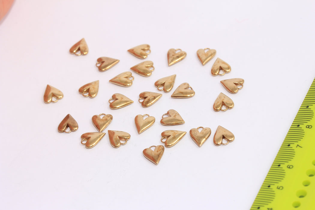 Brass Heart Beads
