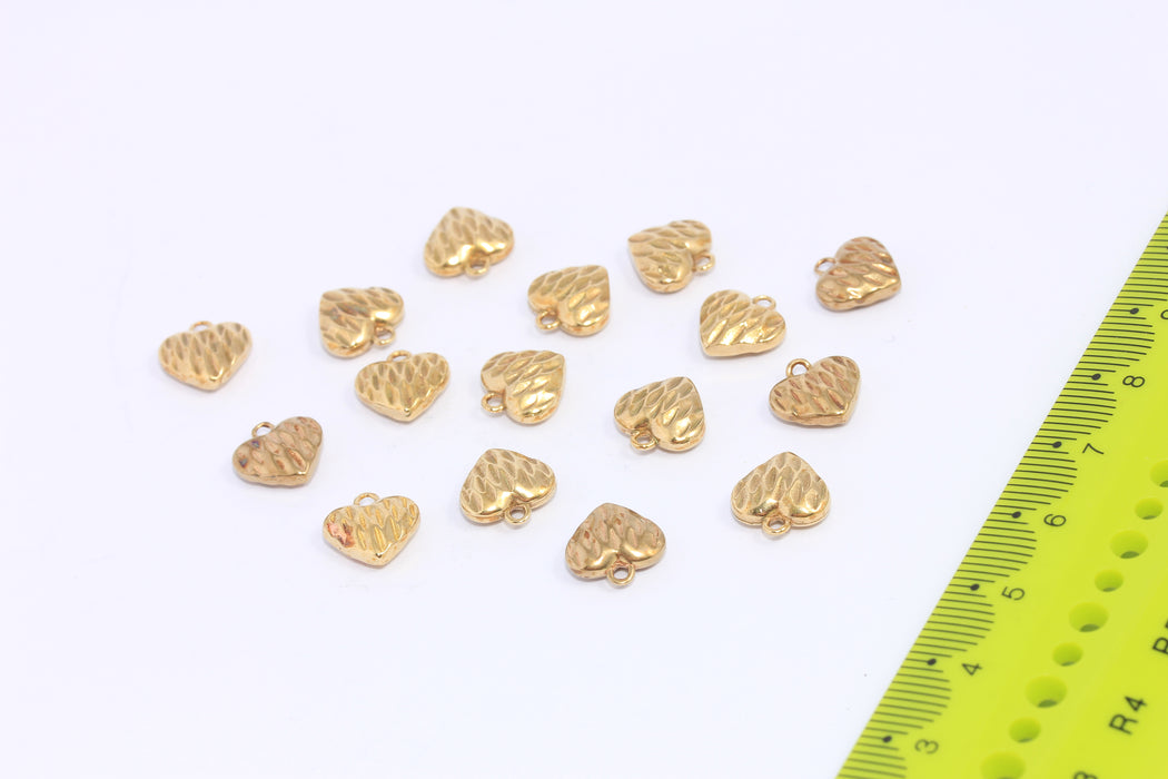 Brass Heart Beads