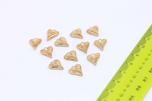 Brass Heart Beads
