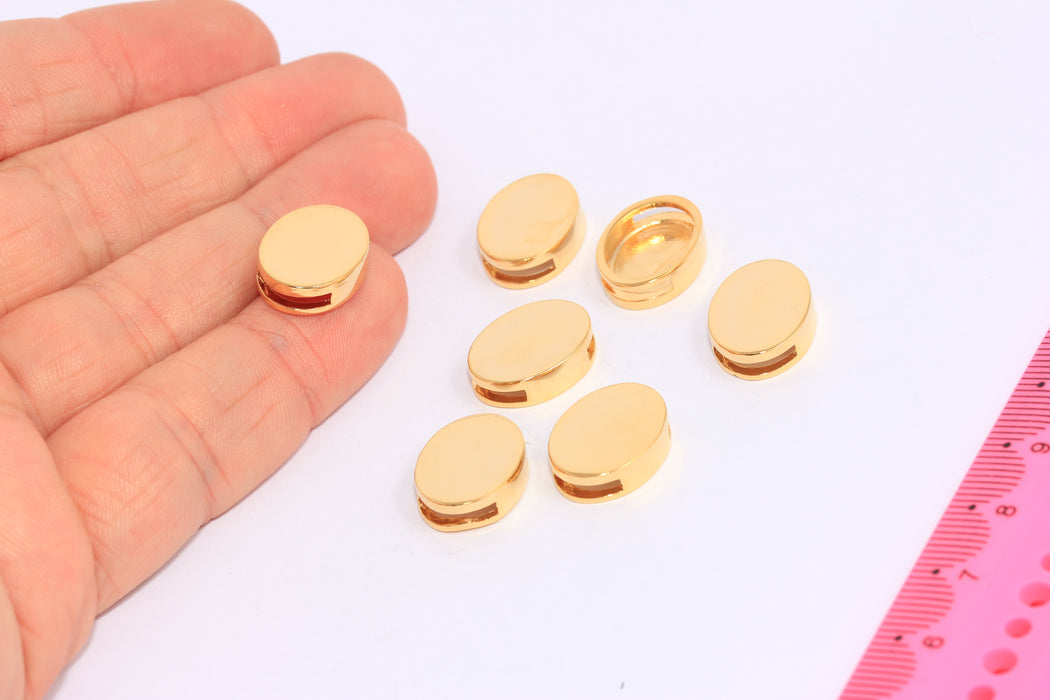 Oval Charms, Flat Coin Sliding Beads