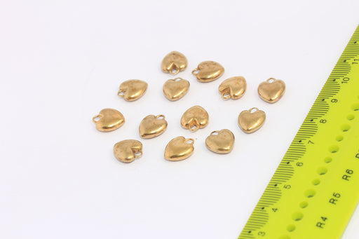 Brass Heart Beads