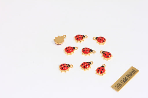Red Enamel Color Ladybug Charms