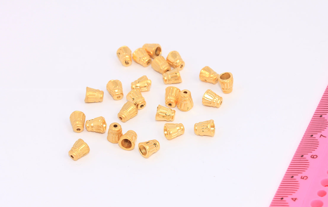 Terminale in oro opaco 24k 5x6 mm, terminale piccolo, BRT594
