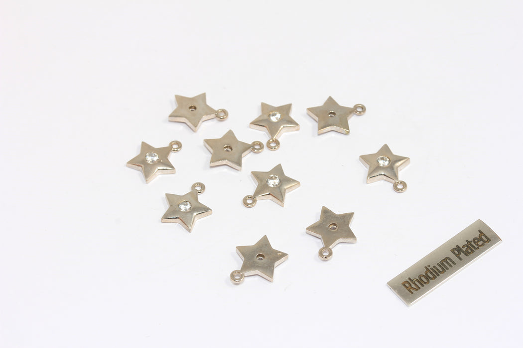 Micro Pave Mini Star Pendant, CZ Mini Star Charms