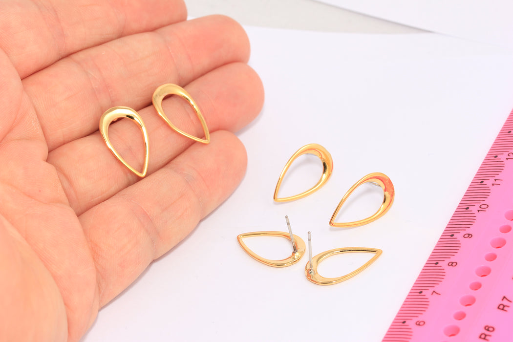 Outline Teardrop Earrings, Stud Earrings