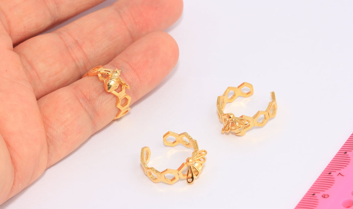 16-17mm 24k Shiny Gold , Ring, Elegant Women Rings, Gold BRT885