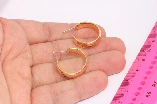 Hammered Hoops, Stud Earrings
