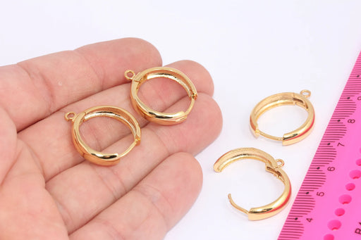 Gold Leverback Earrings